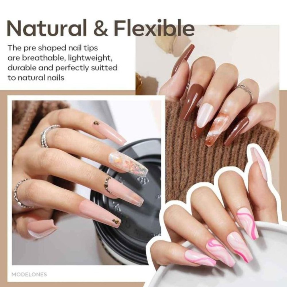 Modelones Nail Tips and Glue Gel Kit, Gel x Nail Kit 4 in 1 Nail Glue Gel - Picture 7 of 9